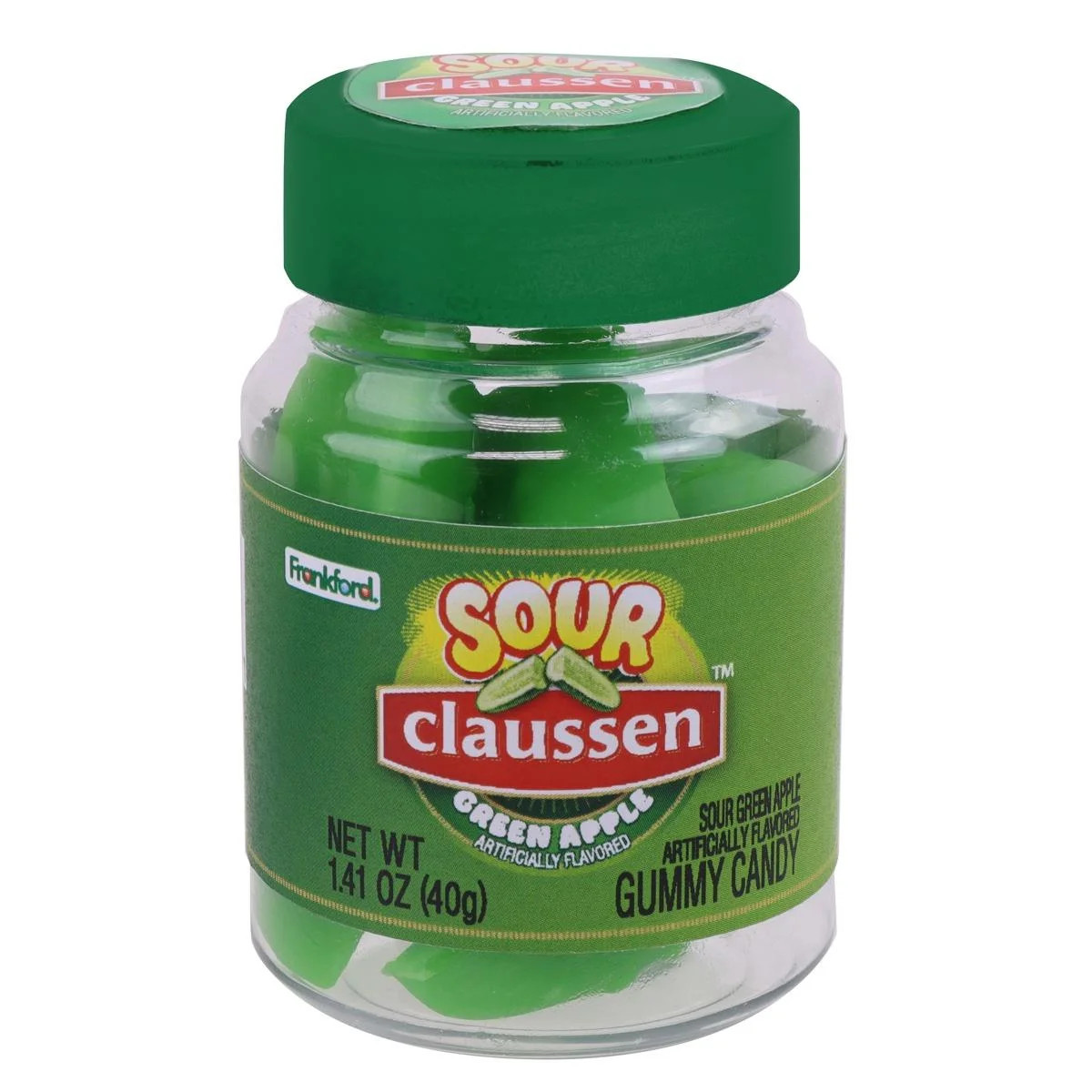 Frankford Claussen Sour Green Apple Flavor Gummy Candy Mini Jar 1.41oz | Walmart (US)