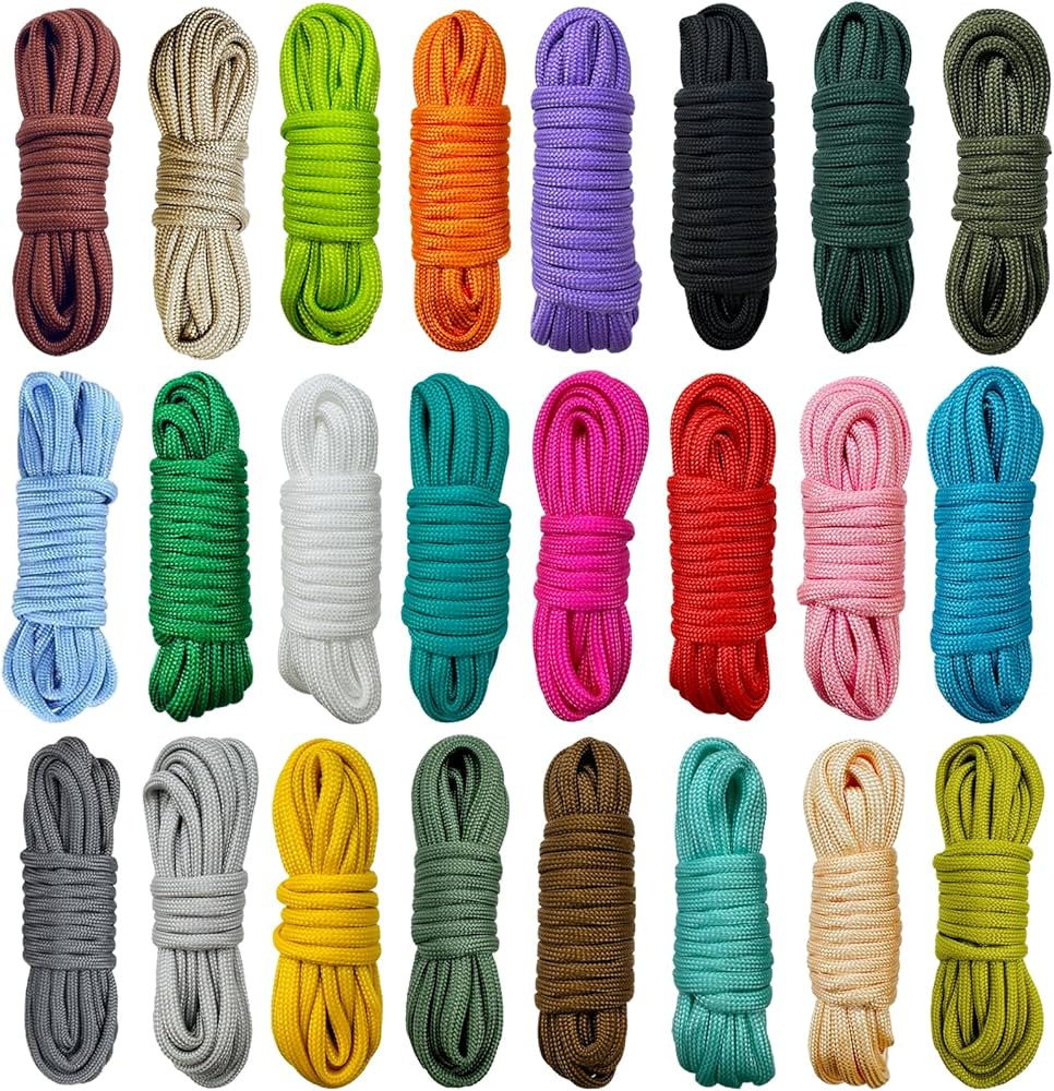 24 Colors Paracord Cord Multifunction 550lb Paracord Crafting Kit for Making Lanyards, Bracelets,... | Amazon (US)