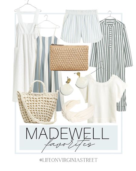 Madewell favorites including these striped dresses, tote bag, shell earrings, knotted headband, white top, crocheted clutch bag, striped shorts, and more.

madewell, madewell shorts, madewell dress, summer dress, neutral outfit, coastal style, beach outfit, summer fashion, summer outfit

#LTKFind #LTKstyletip #LTKSeasonal