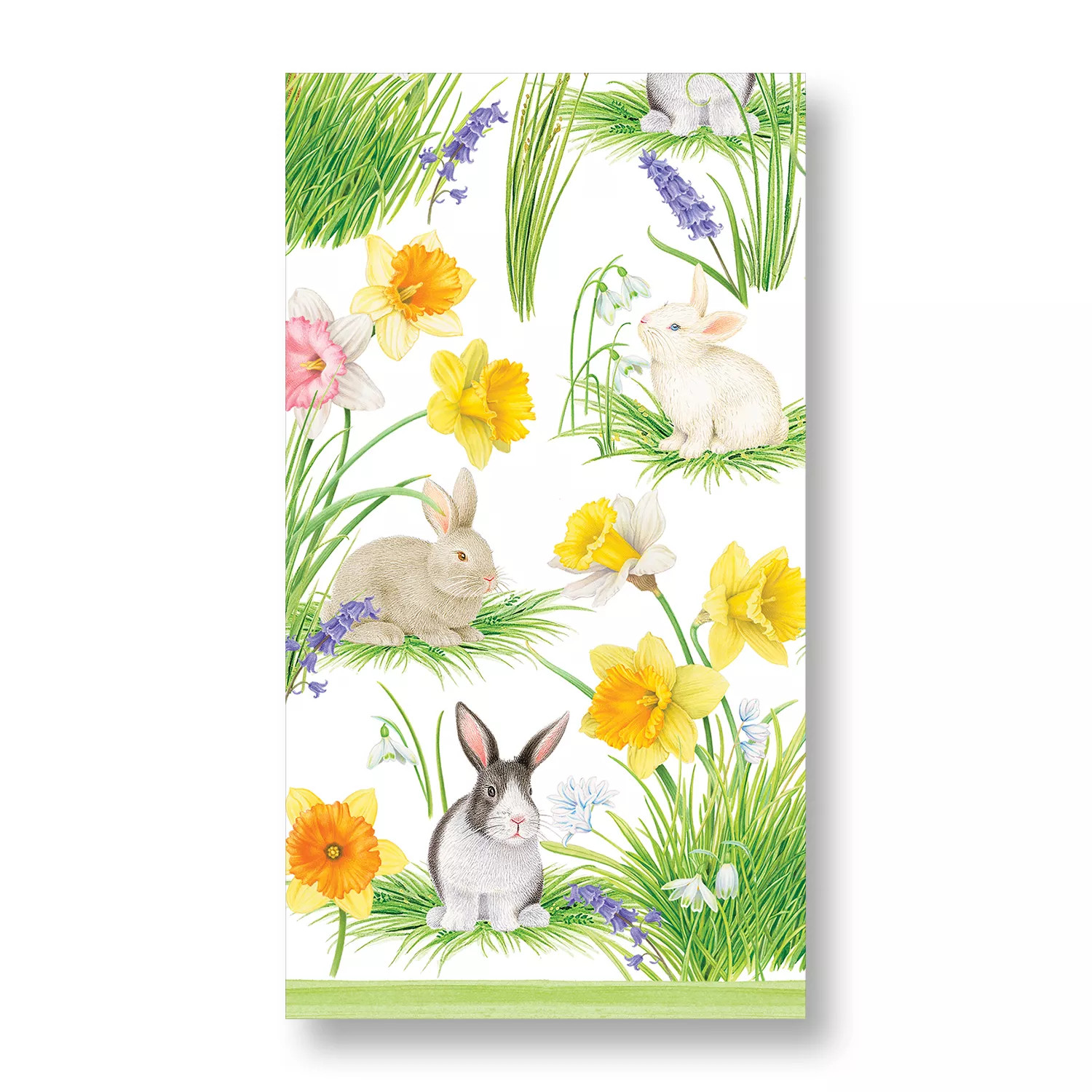 Caspari Bunnies & Daffodils Guest Napkins, Set of 15 | Sur La Table