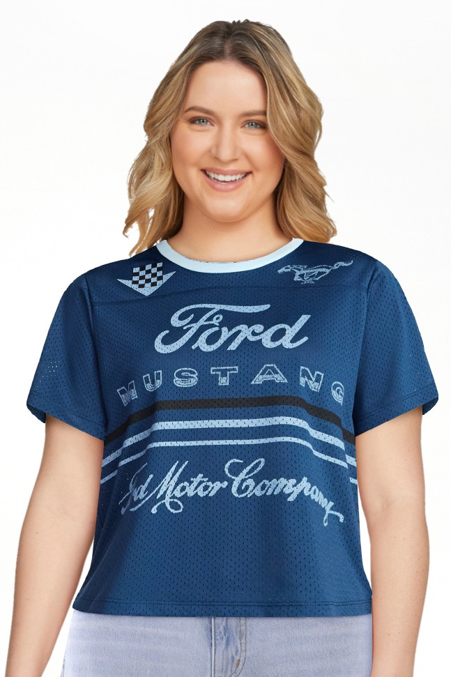 Ford Mustang Women's Graphic Jersey with Short Sleeves, Sizes XXS-XXL | Walmart (US)