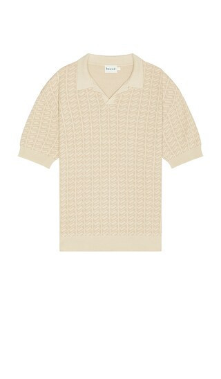 Bound Harris Knit Polo in Cream. - size S | Revolve Clothing (Global)