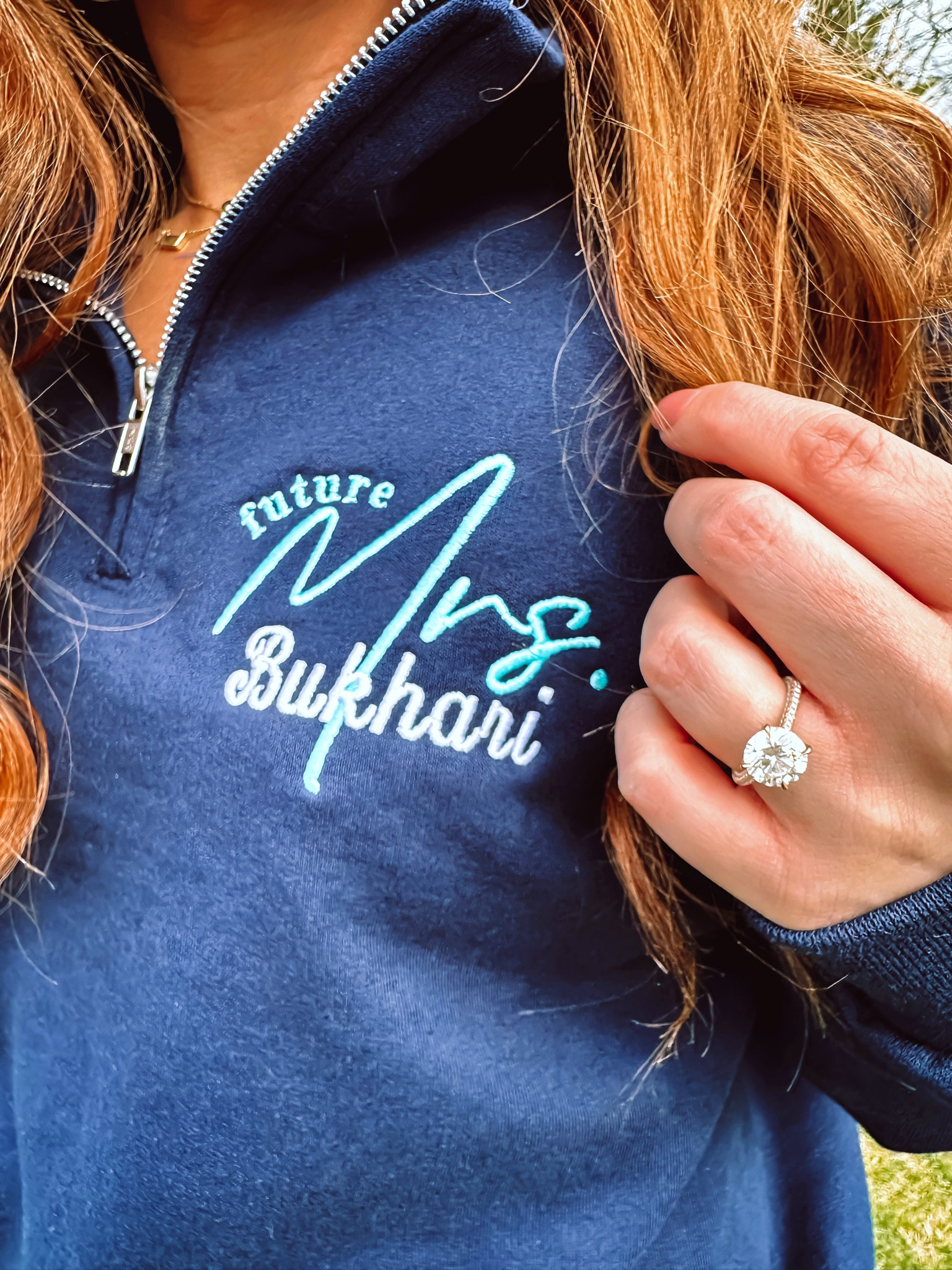 Future mrs half zip sweatshirt ! Totally personalized with your future new last name 

United monograms code: jami10

#LTKFind #LTKunder50 #LTKwedding