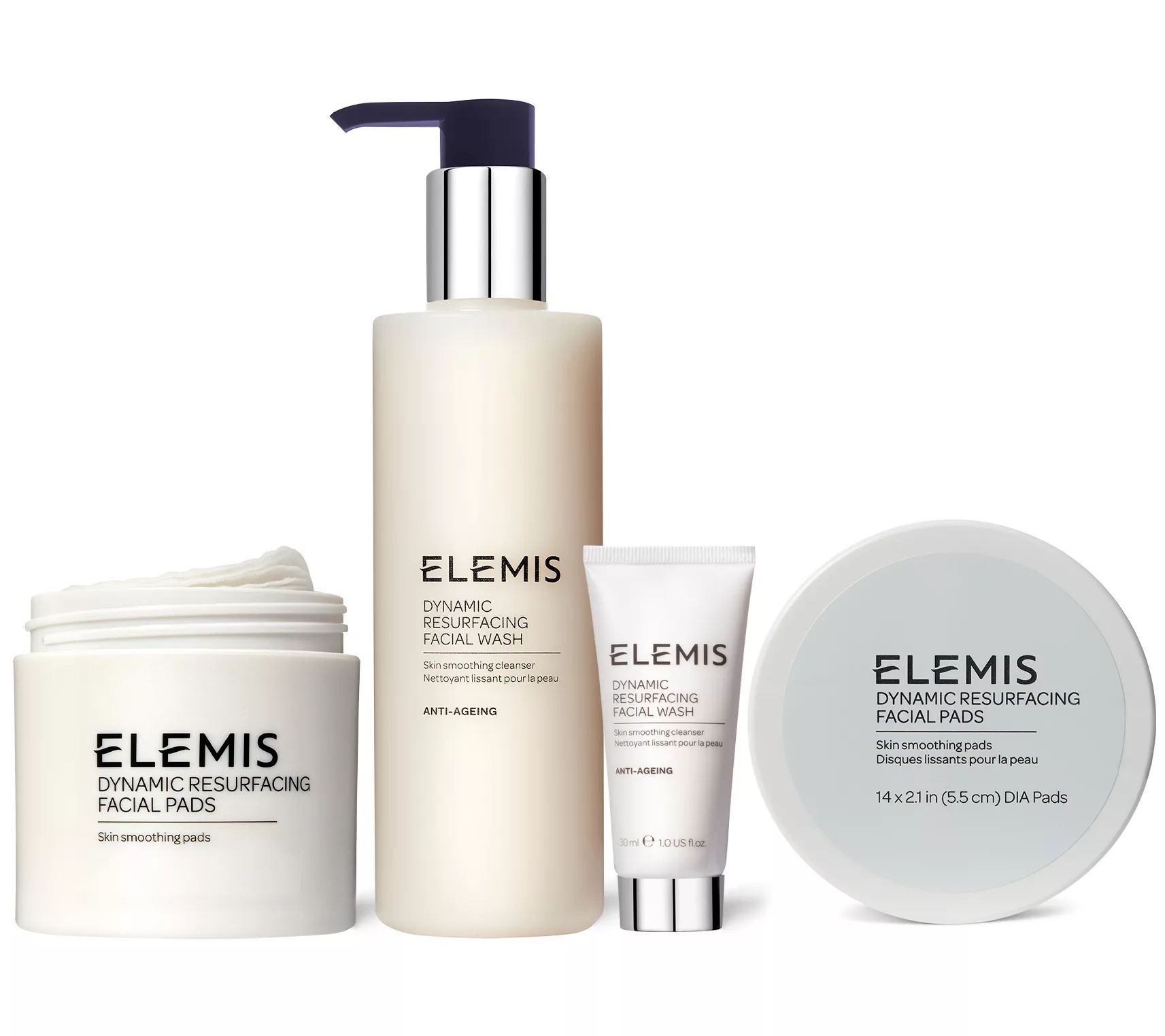ELEMIS Dynamic Resurfacing Facial Wash & Pads -Home & Away Set - QVC.com | QVC