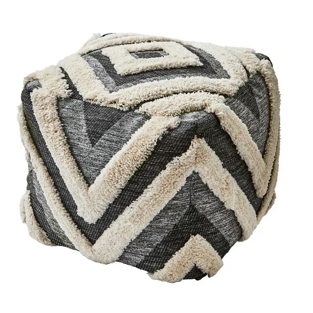 Better Homes & Gardens Tonal Tufted Outdoor Pouf, 16" x 16" x 16", Gray, Single Pouf - Walmart.co... | Walmart (US)