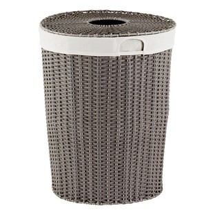 Montauk Round Hamper Grey | The Container Store