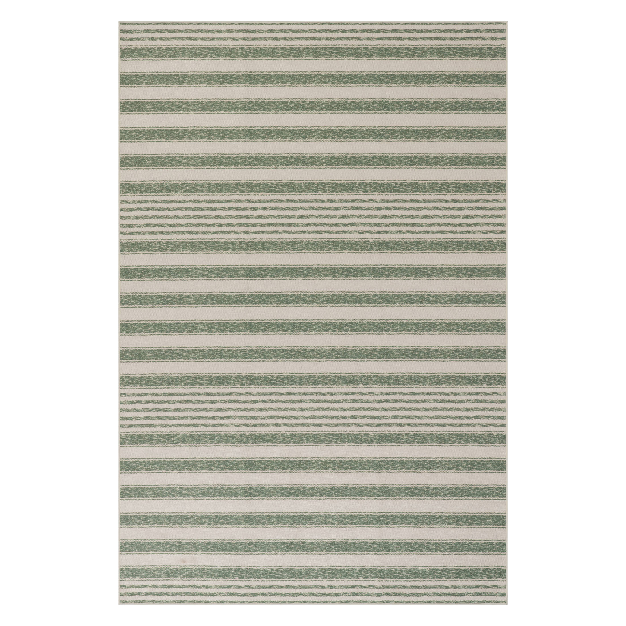 Xaren Coastal Striped Machine Washable Rug | Green | Annie Selke