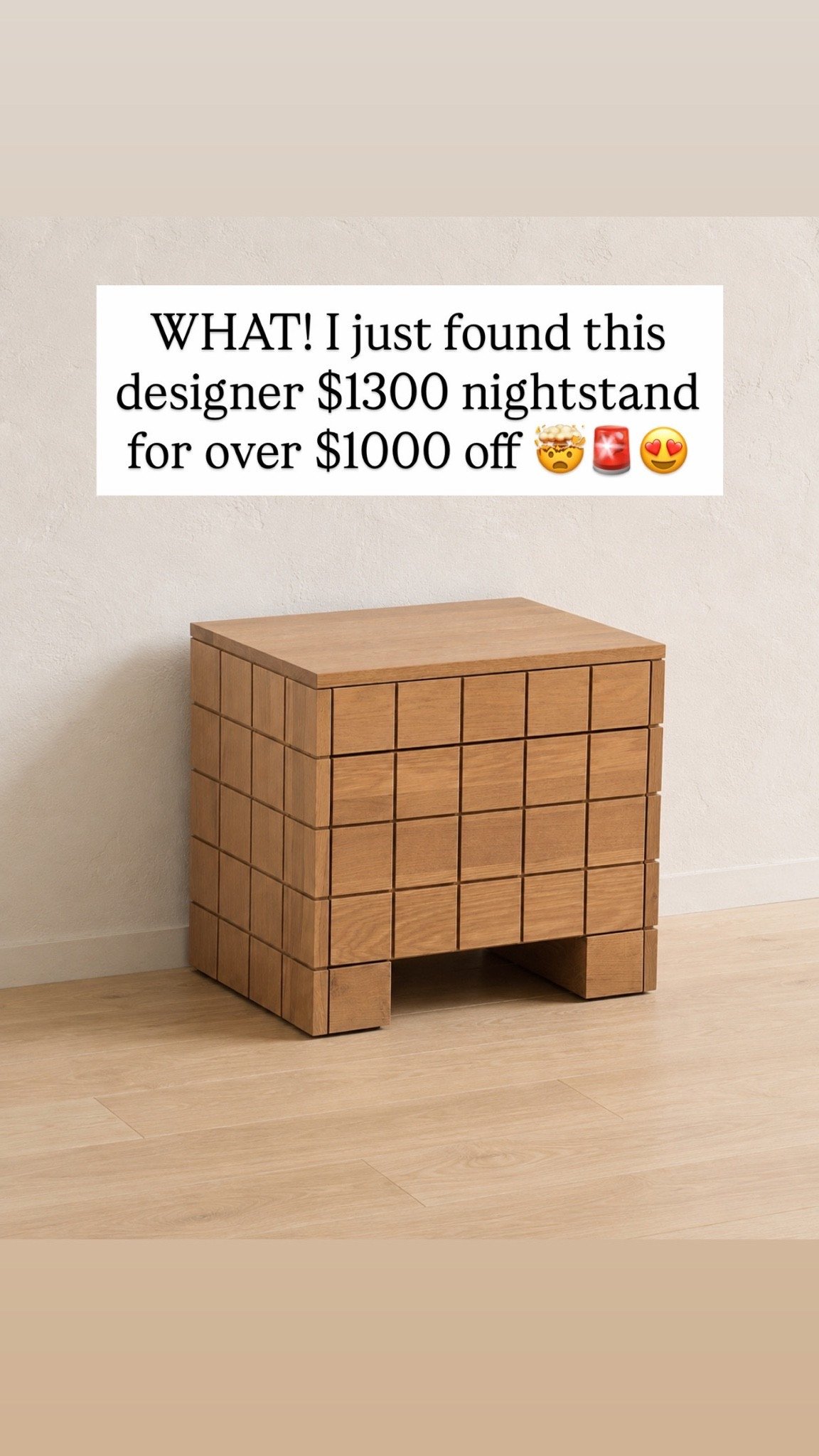 WHAT! I just found this designer $1300 nightstand for over $1000 off 🤯🚨😍