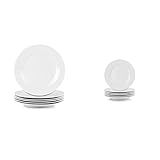 10 Strawberry Street Simply White 10.5" Round Dinner Plate, Set of 6 & Ceramic Simply White 6" Round | Amazon (US)