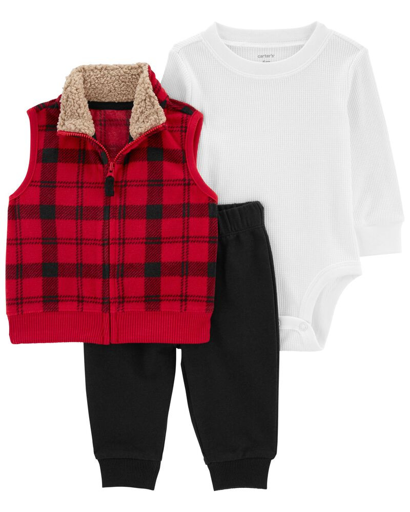Baby 3-Piece Plaid Vest Set | Carter's