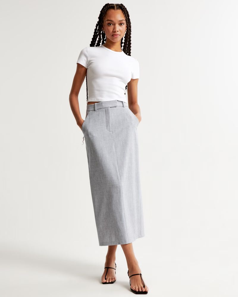 Women's Tailored Maxi Skirt | Women's Bottoms | Abercrombie.com | Abercrombie & Fitch (US)