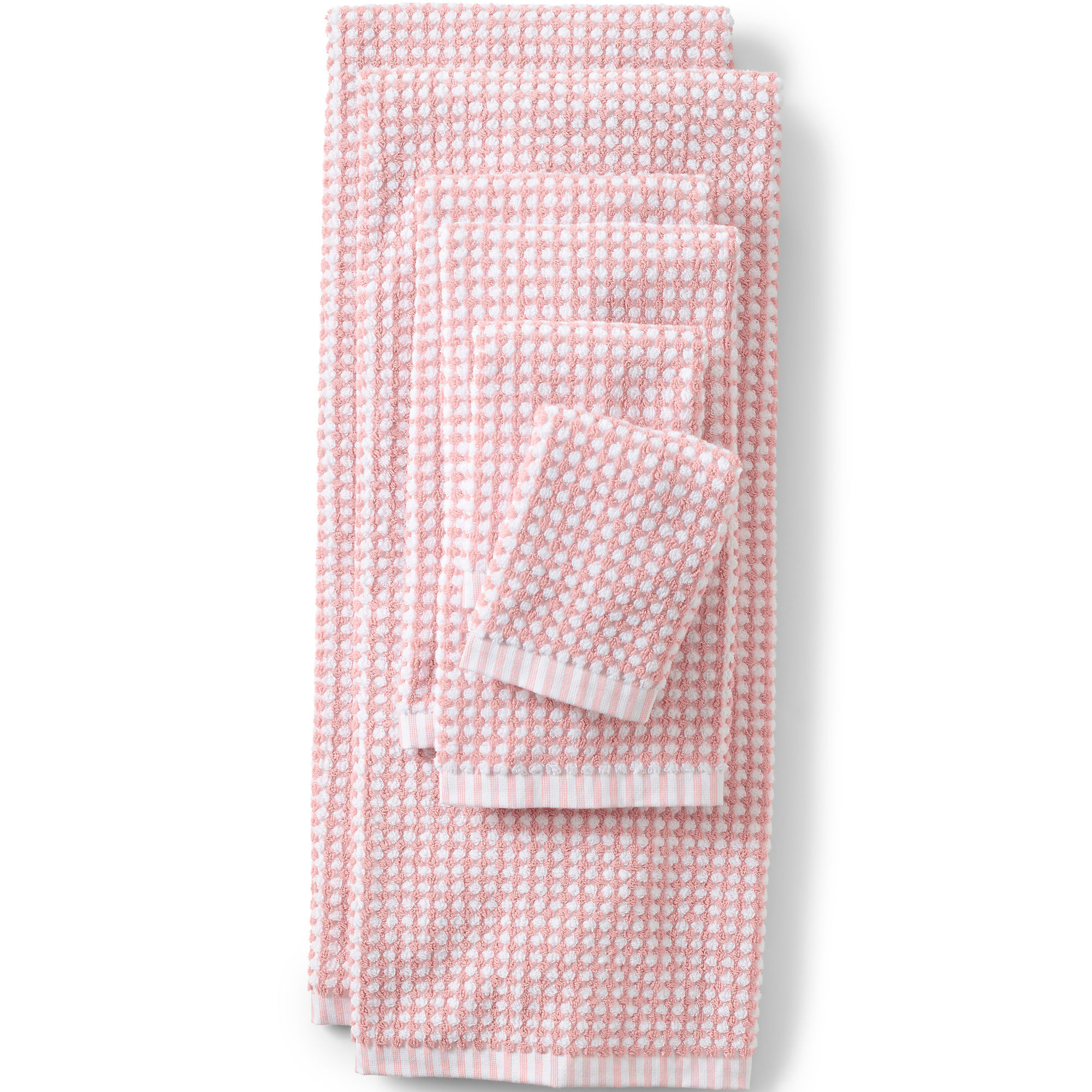 Turkish Quick-Dry Hydrocotton Textured Gingham 6-Piece Towel Set | Lands' End (US)