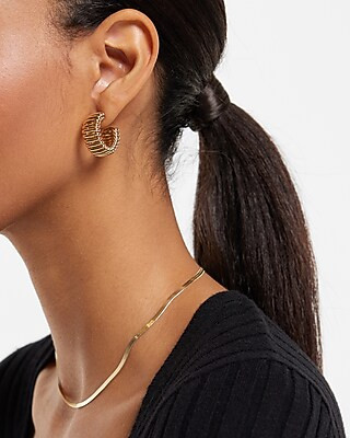 Snake Hoop Earrings | Express