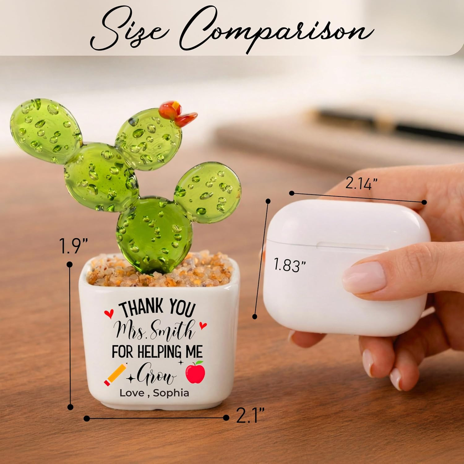 Personalized Teacher Appreciation Gift, Custom Mini Ceramic Pot with Glass Flower, Thank You Keep... | Amazon (US)