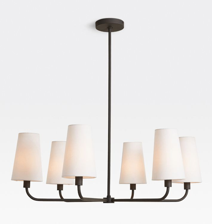 Ansel 6-Light Chandelier with Fabric Shade | Rejuvenation
