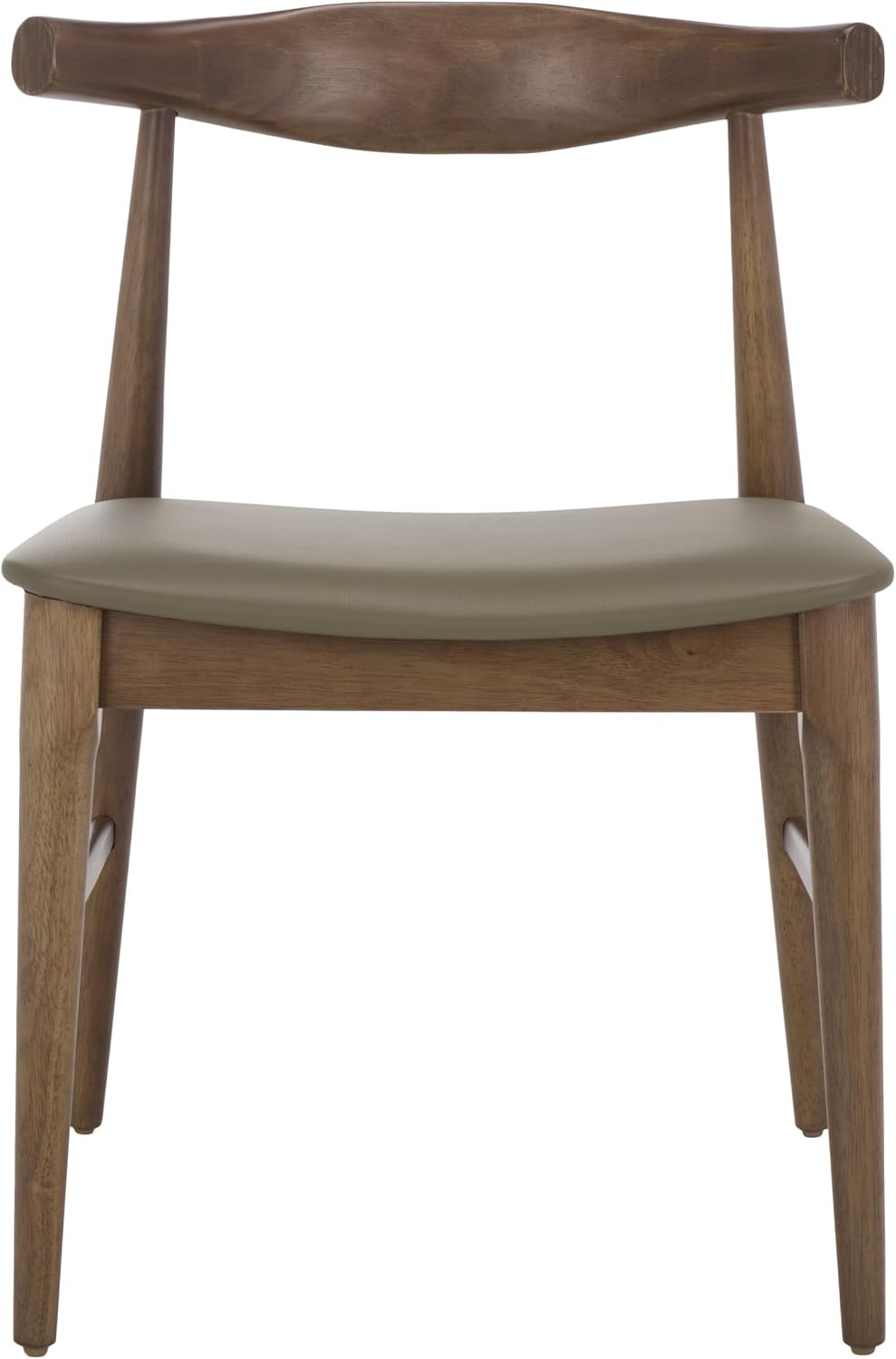 SAFAVIEH Home Collection - Elbow Olive & Walnut Dining Chair, Set of 2, Mid-Century Modern Solid Wood Frame with Foam Cushion (DCH3301B-SET2) | Amazon (US)