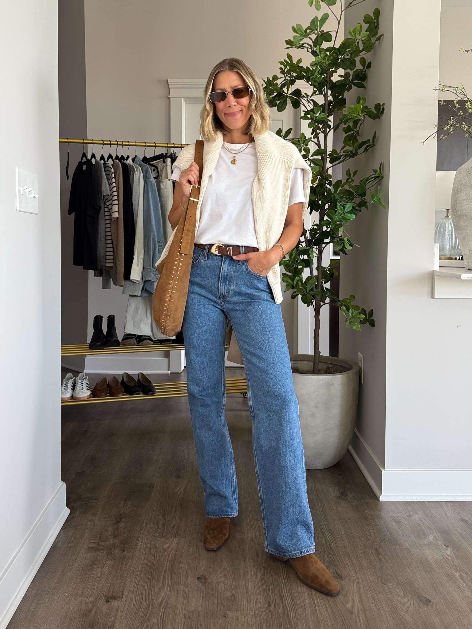 Wearing 25/regular jeans, small tee, small 1/2 zip sweater, boots tts 

#LTKStyleTip #LTKFindsUnder100 #LTKOver40