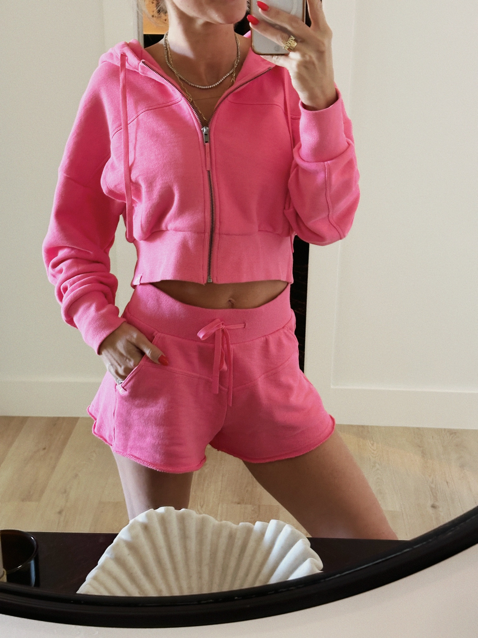 target active terry set on sale!! Comes in multiple colors too ☁️ Medium top & small shorts for reference!

#LTKFindsUnder50 #LTKFitness #LTKSaleAlert