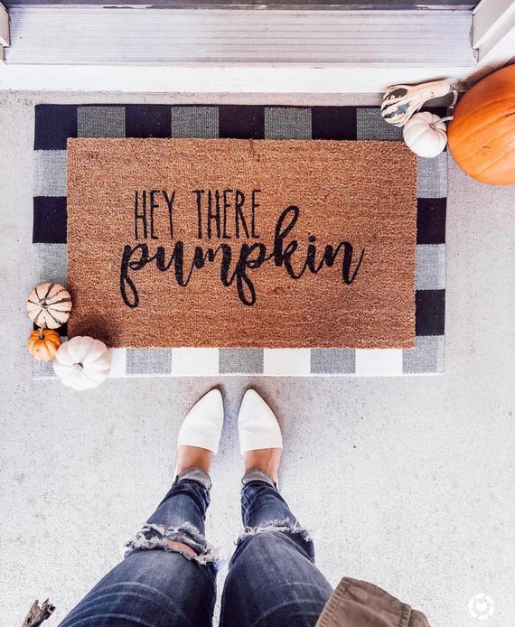 Hey There Pumpkin Doormat / Pumpkin Welcome Mat / Funny Doormat / Funny Door Mat / Closing Gift /... | Etsy (US)