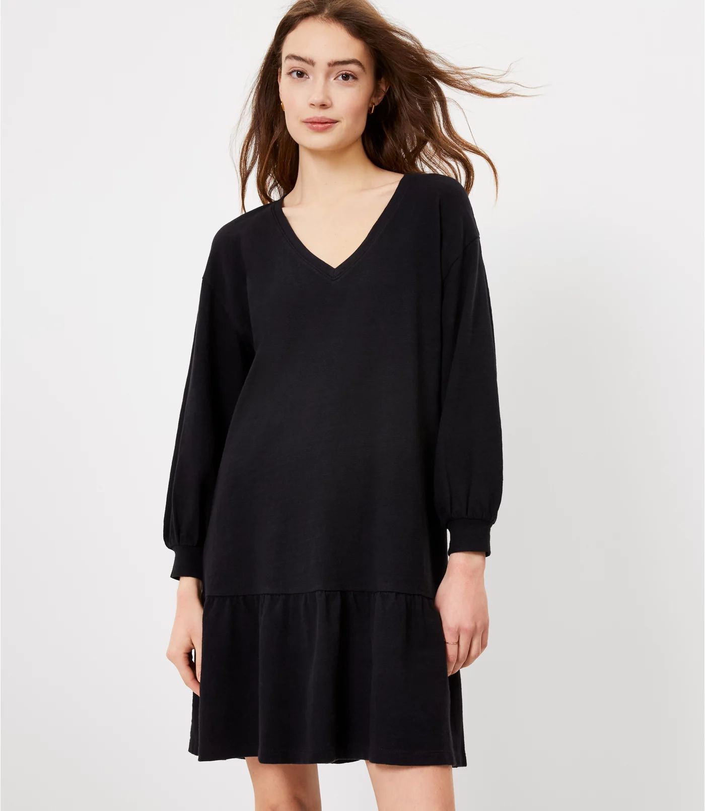 Flounce Sweatshirt Dress | LOFT