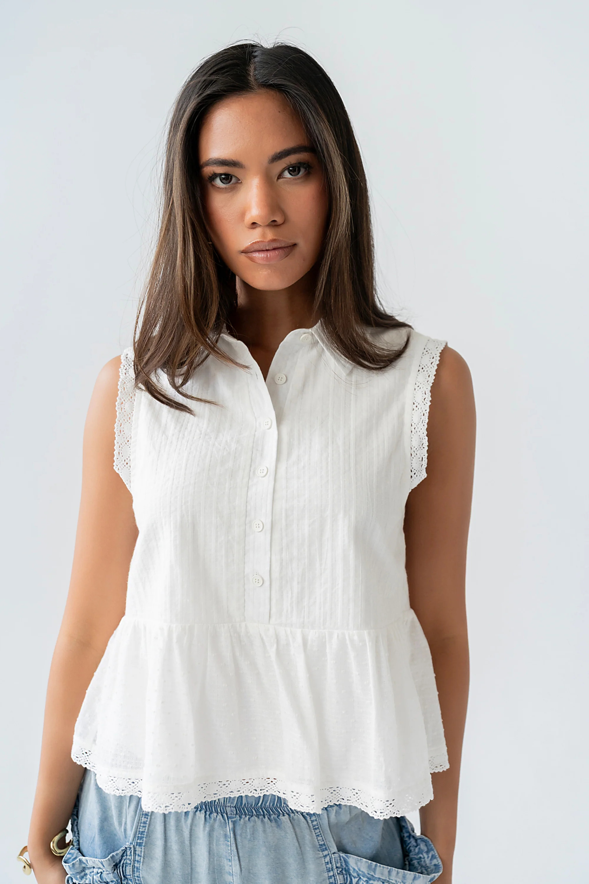 Julian Collared Blouse in Off White | Böhme US