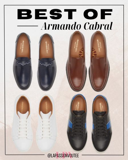 Step into luxury and style with the best of Armando Cabral shoes. Elevate every stride with impeccable craftsmanship, timeless designs, and unmatched comfort. Each pair exudes elegance and refinement. Discover your perfect fit and make a statement with every step.

#LTKshoecrush #LTKSeasonal #LTKmens