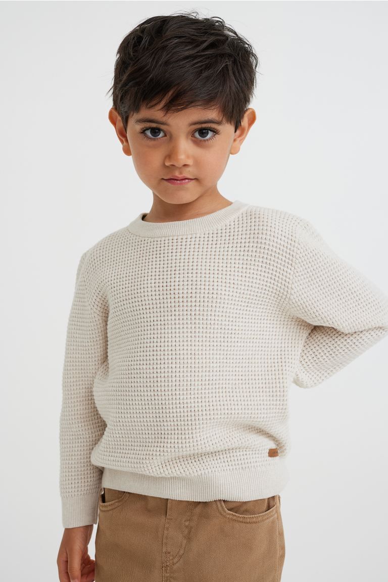 Waffle-knit Cotton Sweater | H&M (US)