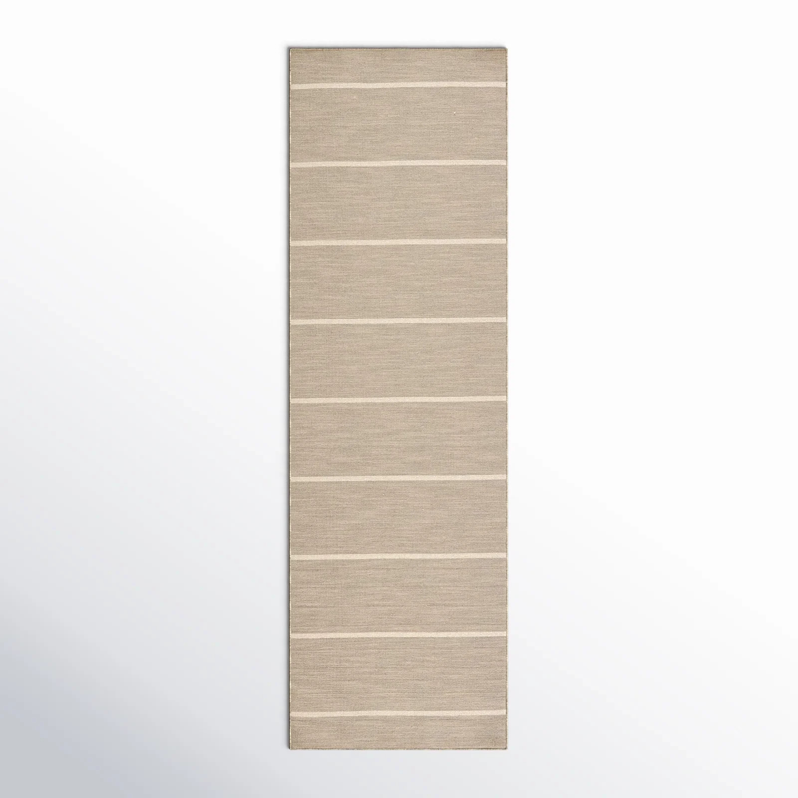 Creekmont Striped Handmade Flatweave Wool Area Rug in Brown/Light Gray | Birch Lane