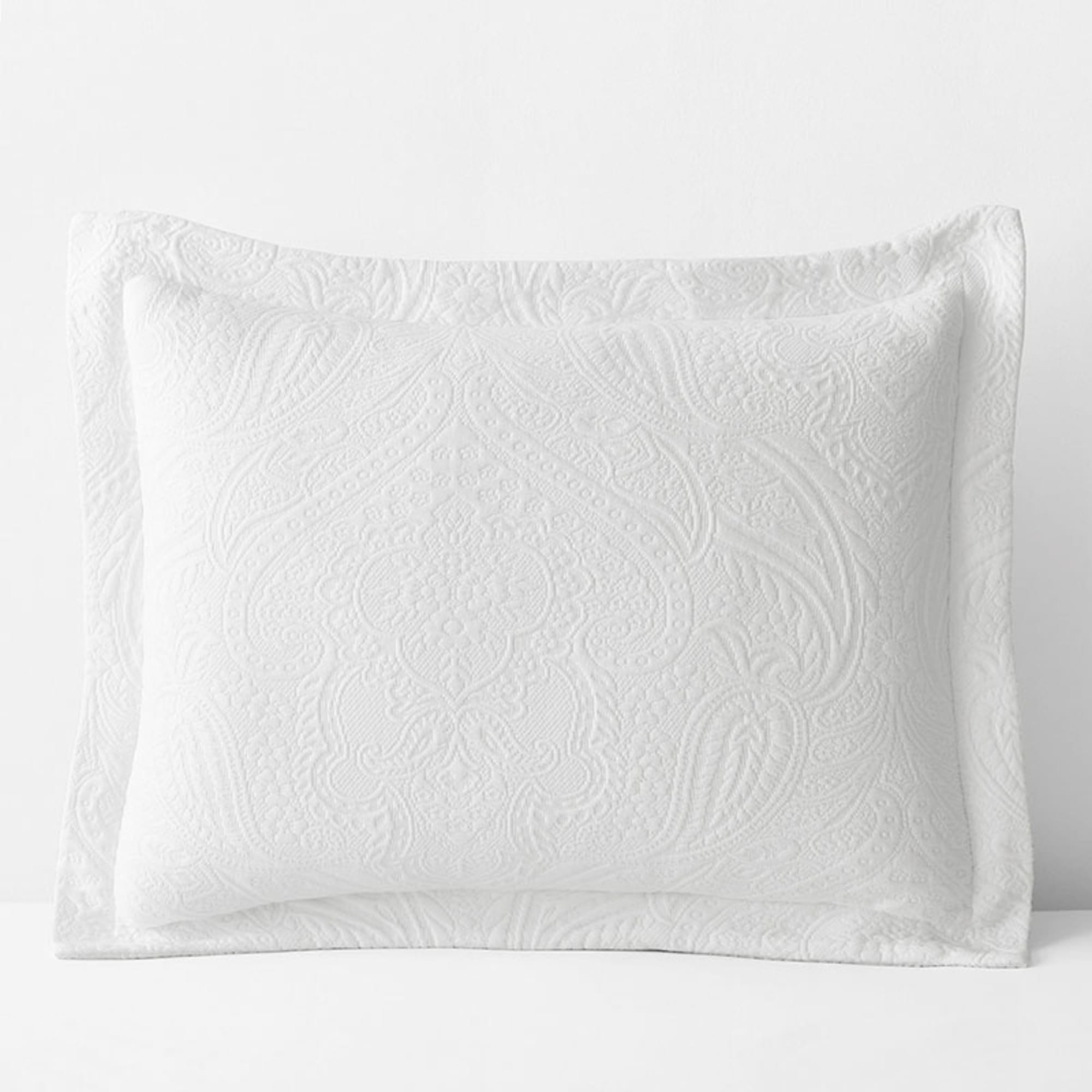 Hillcrest Cotton Matelassé Sham - White | The Company Store