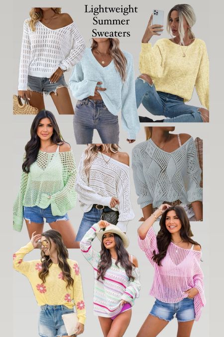 Lightweight summer sweaters from Pink Lily and Shein.
