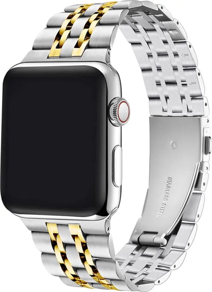 POSH TECH Rainey Two-Tone Gold/Silver Stainless Steel Apple Watch SE & Series 7/6/5/4/3/2/1 Band | Nordstrom