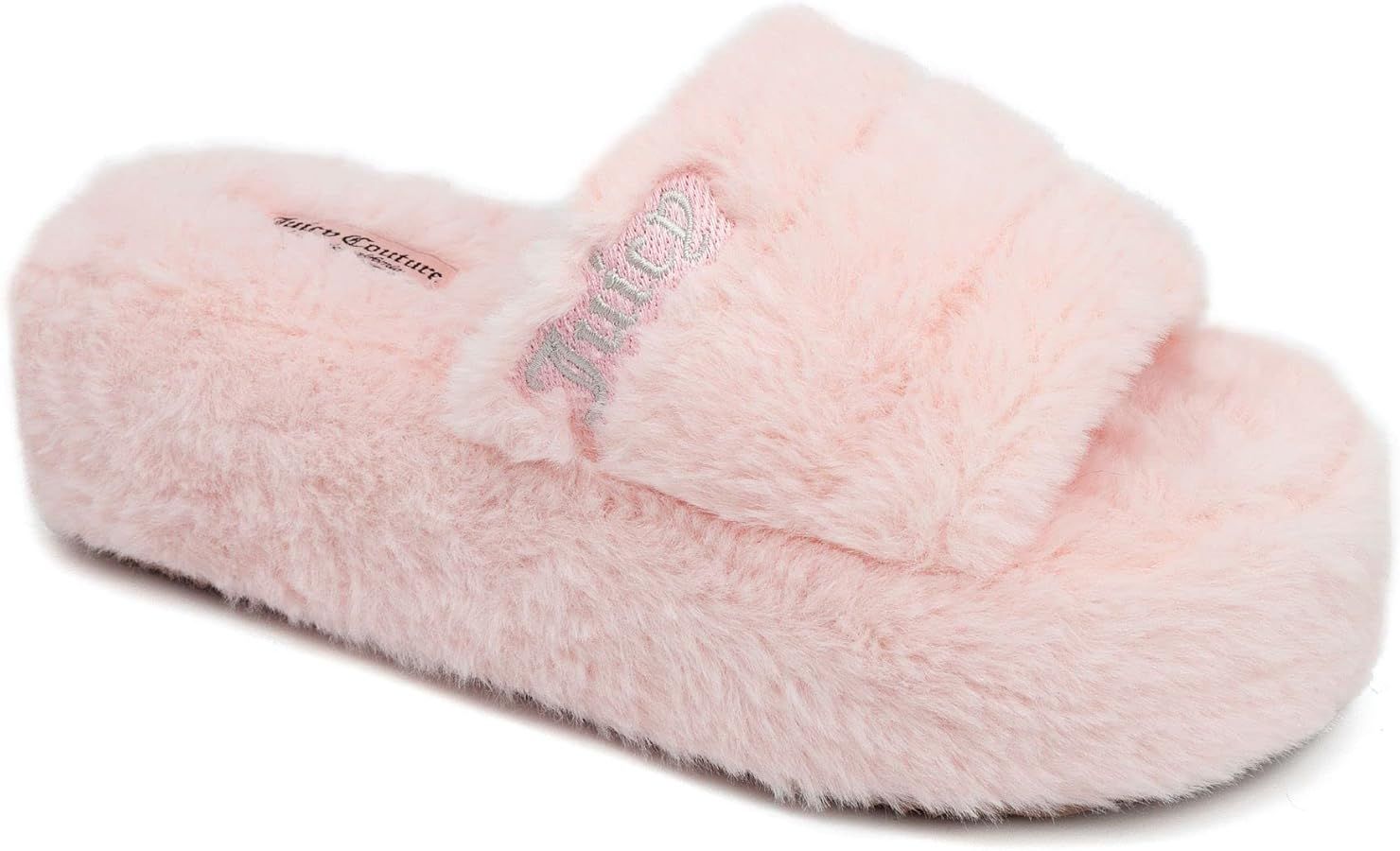 Juicy Couture Women's Slide Sandals With Faux Fur Slipper Sandals, Furry Slides, Womens Slip On S... | Amazon (US)