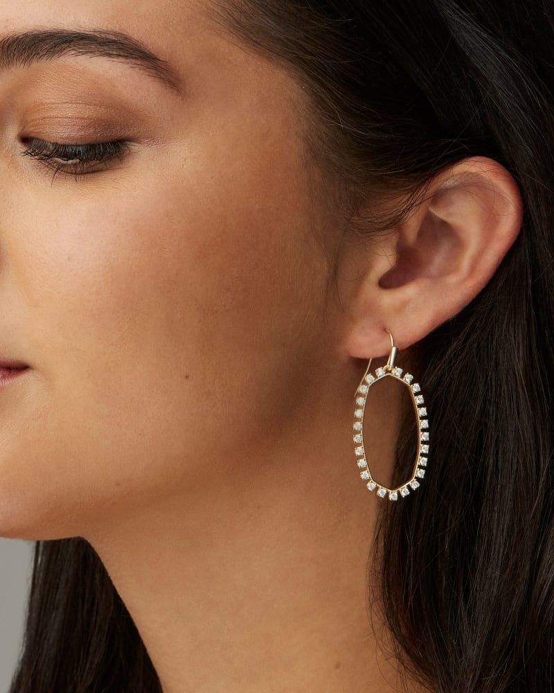 Elle Open Frame Crystal Drop Earrings in Gold | Kendra Scott