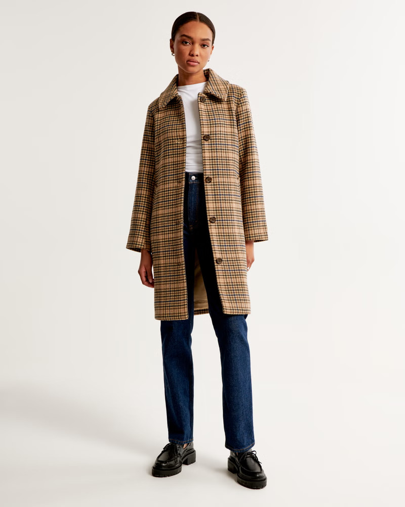 Wool-Blend Mod Coat | Abercrombie & Fitch (US)