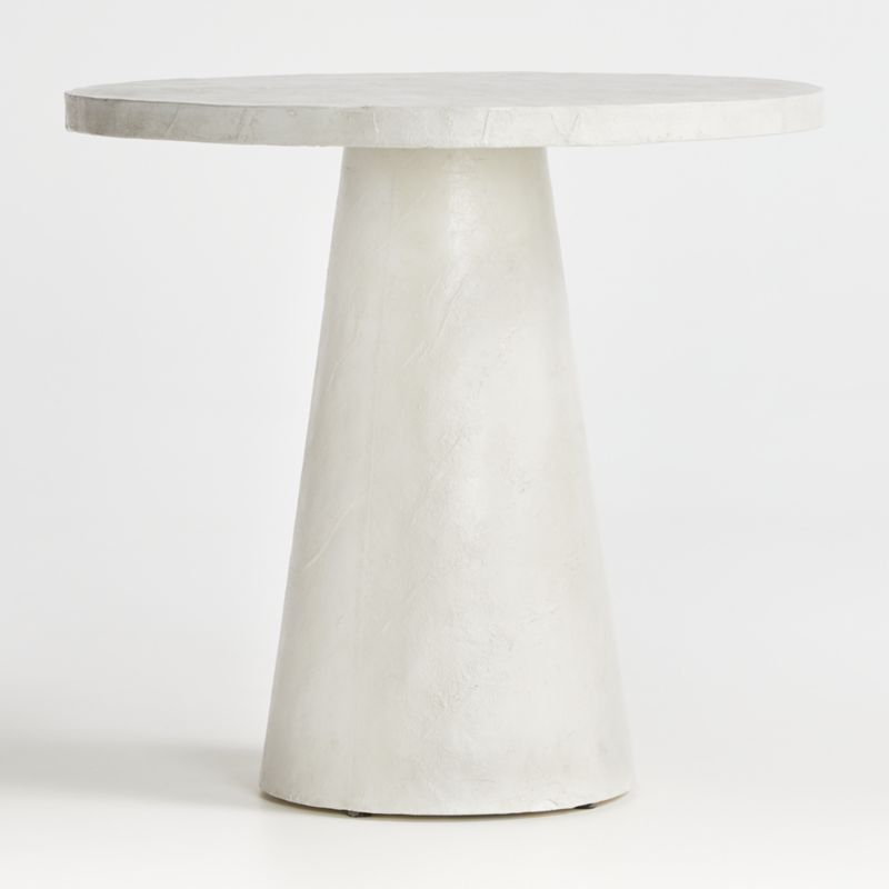 Willy White Plaster Pedestal Bistro Table + Reviews | Crate and Barrel | Crate & Barrel