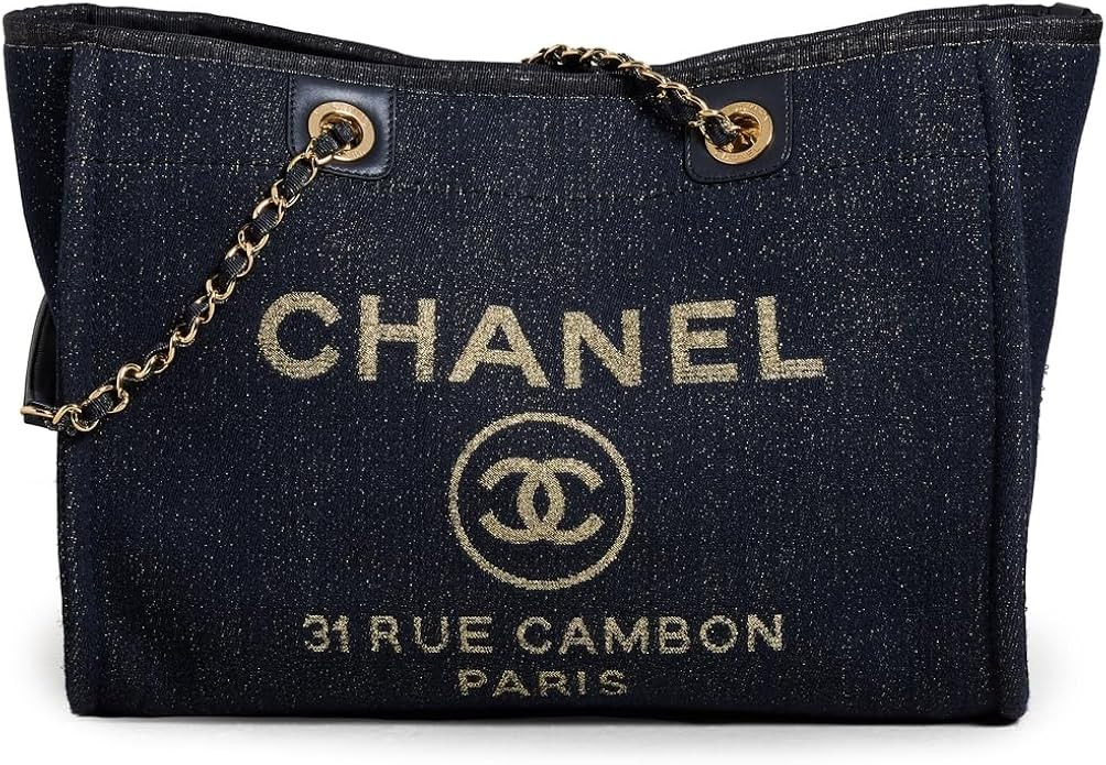 CHANEL Women's Pre-Loved Deauville Medium Tote, Canvas | Amazon (US)