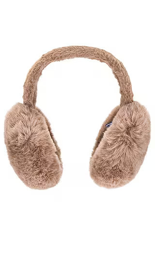 Hat Attack Oversized Faux Fur Earmuff in Taupe. | Revolve Clothing (Global)