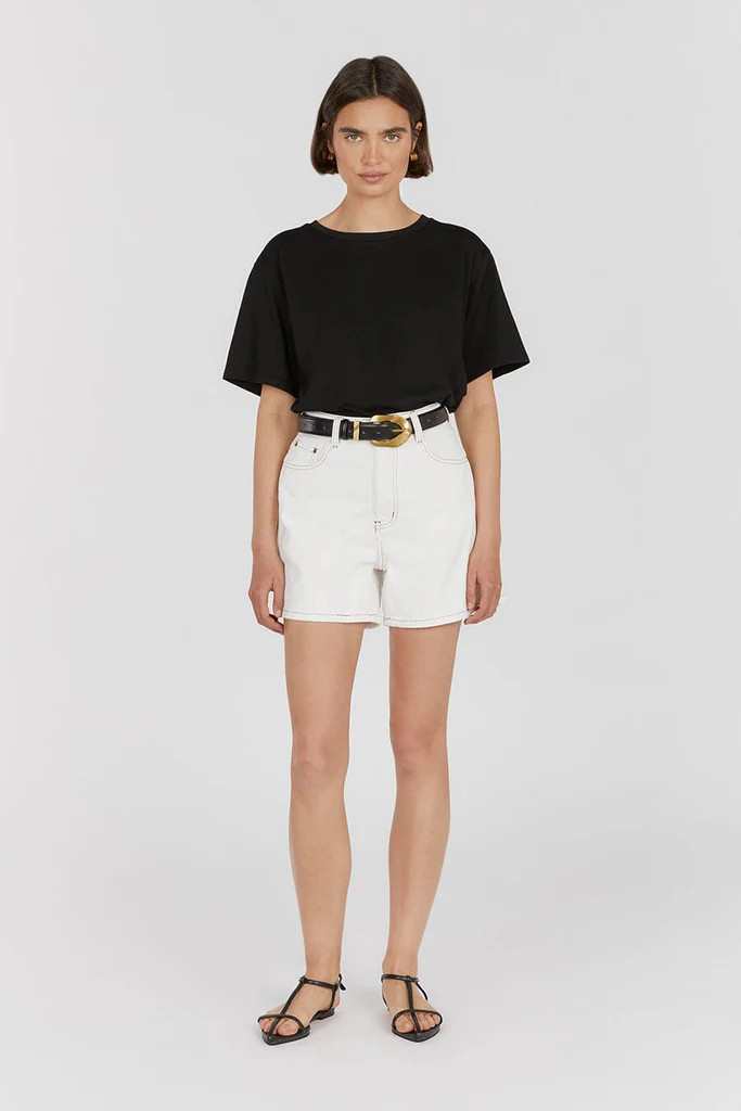 PIPER OFF WHITE DENIM SHORT | DISSH
