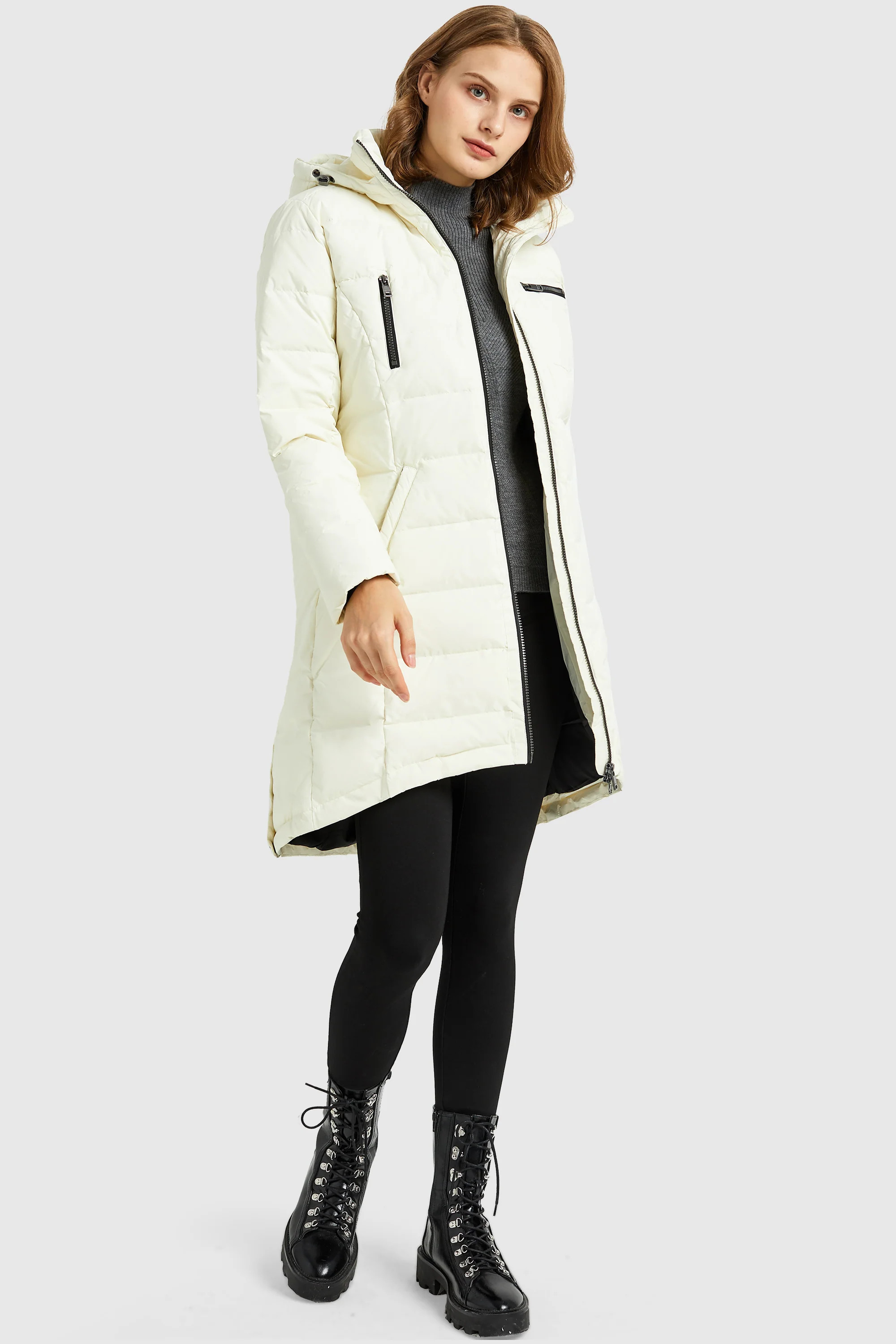 Orolay Women's Slant Pocket Zip up Puffer Down Coat | Orolay