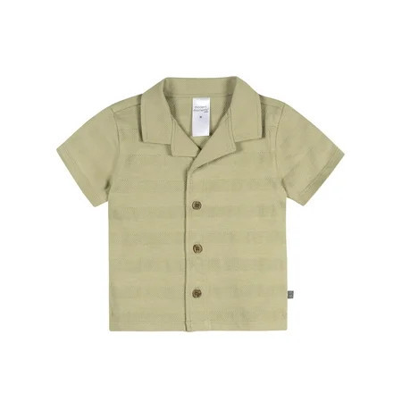 Modern Moments by Gerber Baby and Toddler Boy Button Up Organic Collar Top, Sizes 0/3 Months - 5T | Walmart (US)