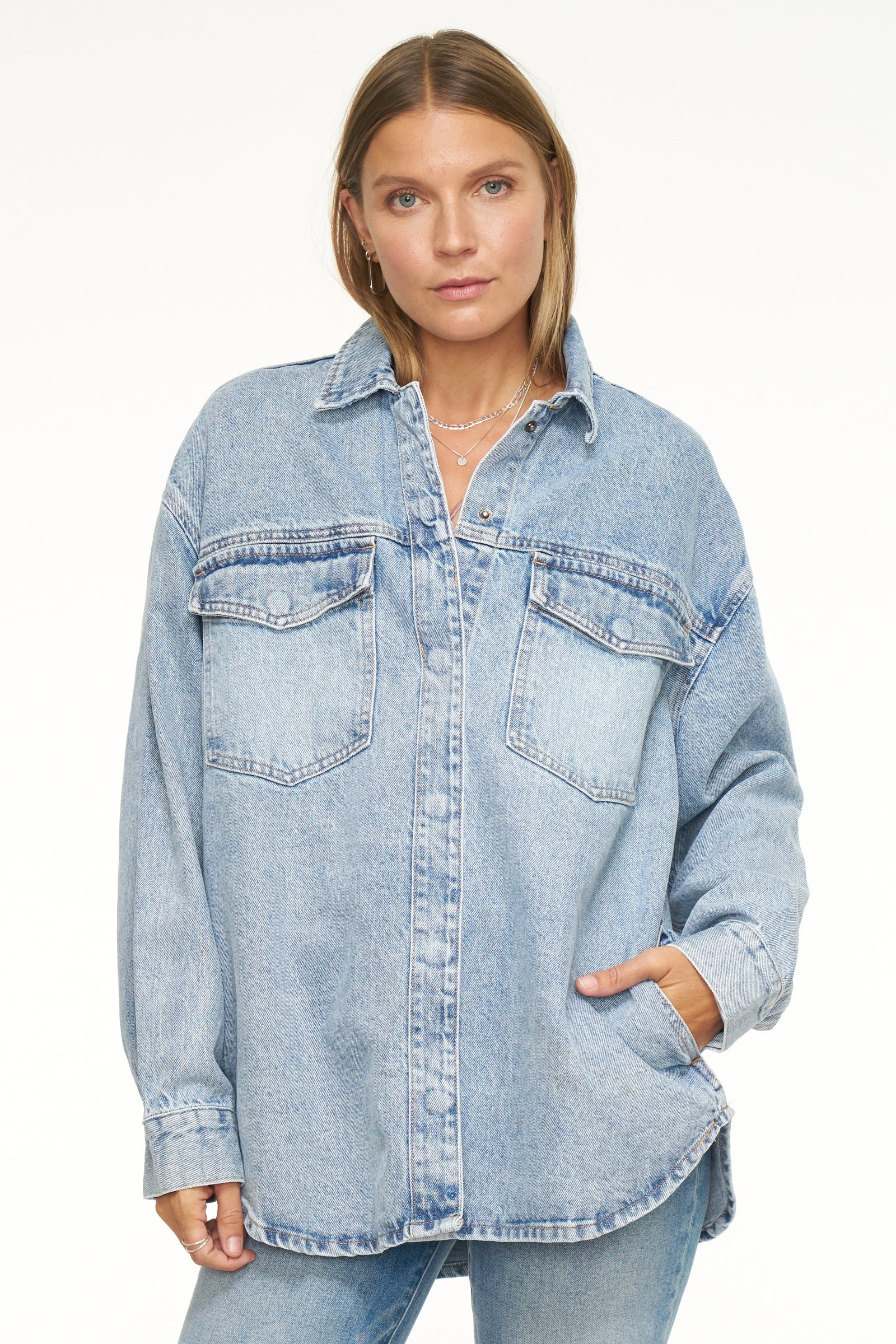 Mandy Oversized Shacket - Paloma | Pistola Denim