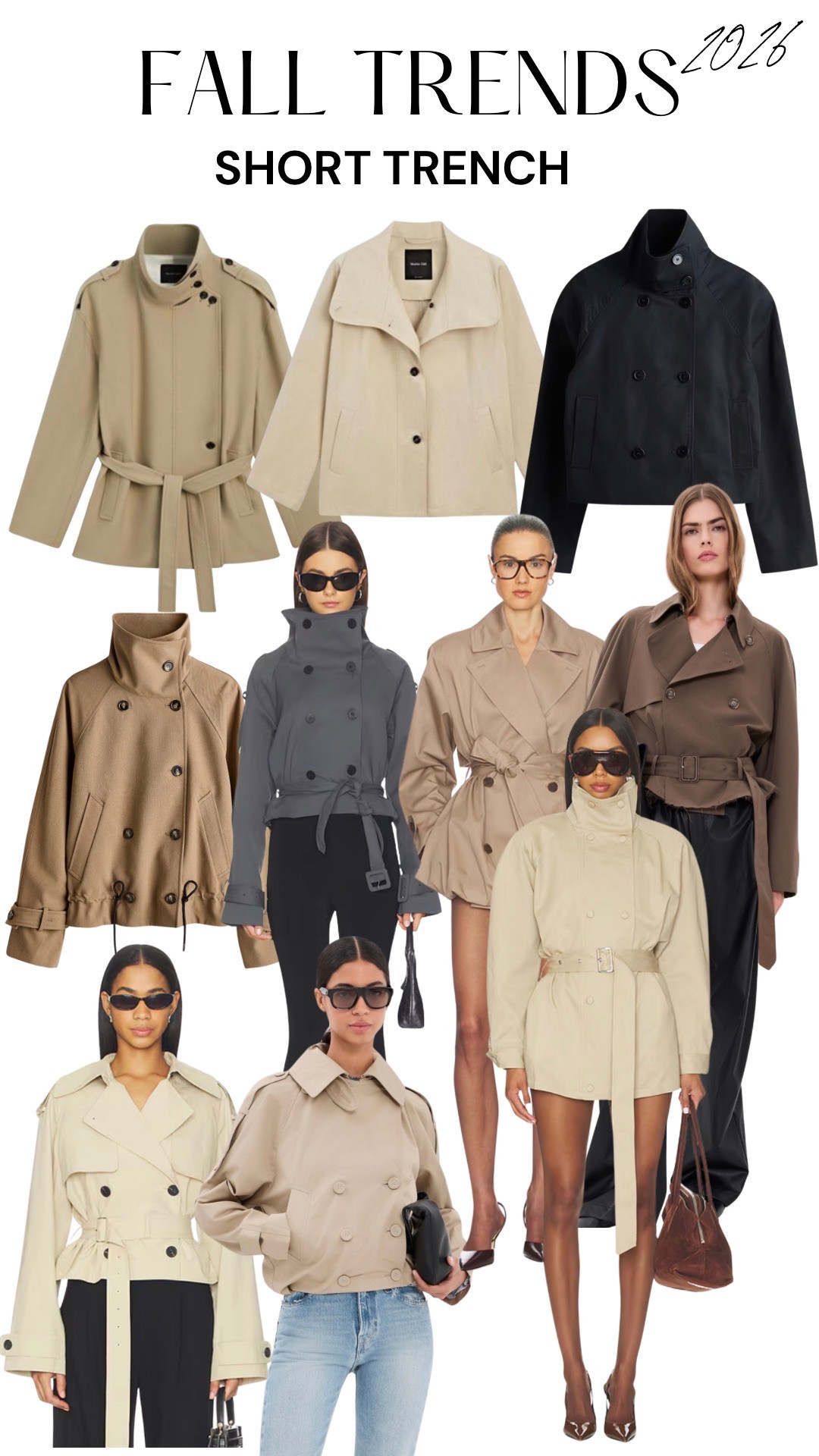 Fall trends 2026: short trench coat.
Shop beige, brown, black, grey and chocolate brown short and cropped trench coats for fall. Make a perfect outfit with jeans, wide leg pants & skirts for work/office or for a casual look. 
#trenchcoat #short #cropped #coat #jacket #falljackets #falloutfits #falloutfitswomen

#LTKgrwm #LTKootd #LTKWorkwear #LTKOver40 #LTKSeasonal #LTKPetite