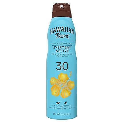 Hawaiian Tropic Everyday Active Clear Spray Sunscreen SPF 30, 6oz | Hawaiian Tropic Sunscreen SPF... | Amazon (US)