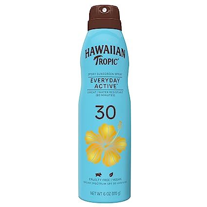 Hawaiian Tropic Everyday Active Clear Spray Sunscreen SPF 30, 6oz | Hawaiian Tropic Sunscreen SPF... | Amazon (US)