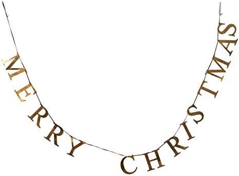 Creative Co-Op 55" L Merry Christmas, Brass Finish Metal Garlands, Multi | Amazon (US)