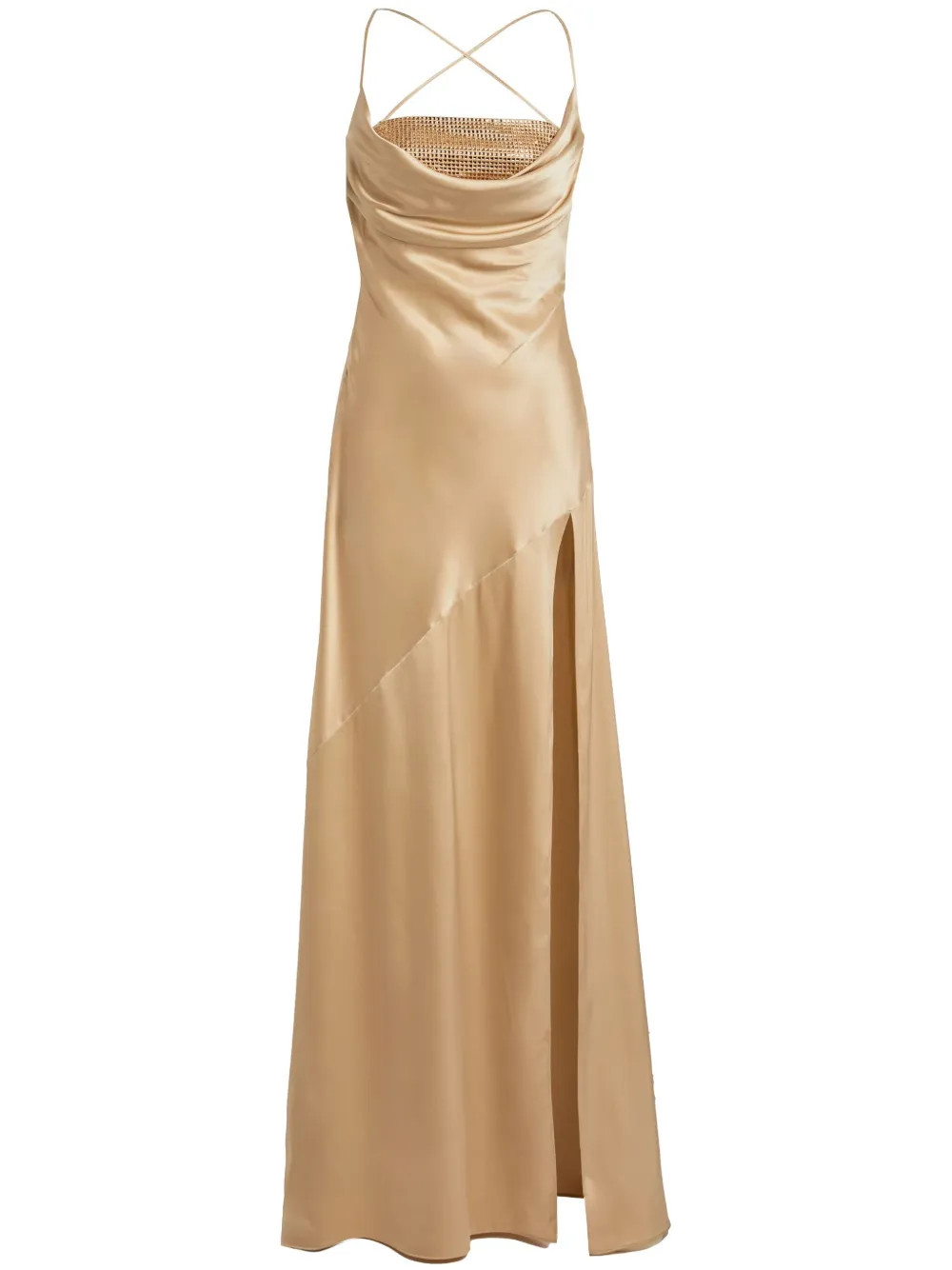 Retrofete Emery Embellished Silk Maxi Dress | Gold | FARFETCH UK | Farfetch Global