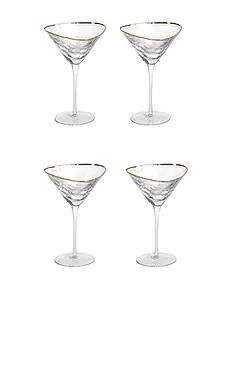 The Favorites Aperitivo Triangular Martini Glasses Set Of 4 in Clear & Gold from Revolve.com | Revolve Clothing (Global)