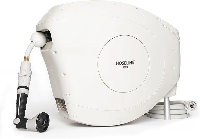 HOSELINK Beige, 82ft Automatic Retractable Garden Hose Reel, 9/16”, 8-Pattern Spray Nozzle, UV-... | Amazon (US)