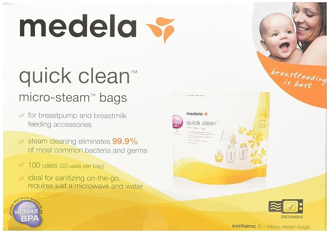 Medela Quick Clean Micro-Steam Bags, 2 Packs of 5 bags | Amazon (US)