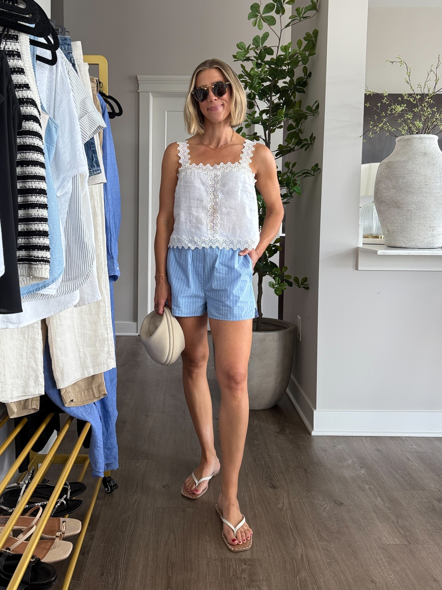 Wearing XS poplin shorts, XS linen tank, sandals tts

#LTKStyleTip #LTKFindsUnder50 #LTKFindsUnder100
